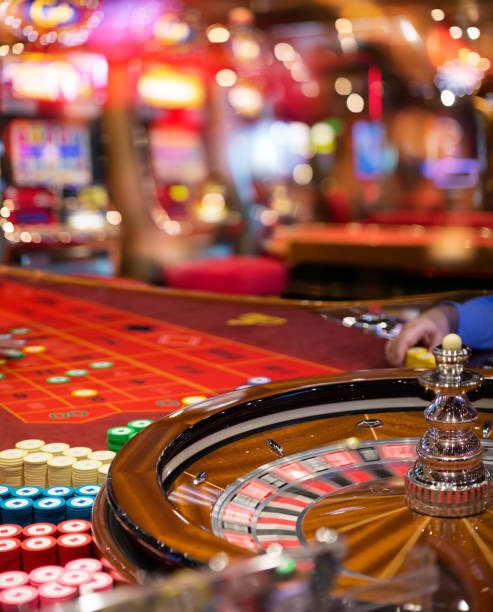 Roulette wheel spin in progress
